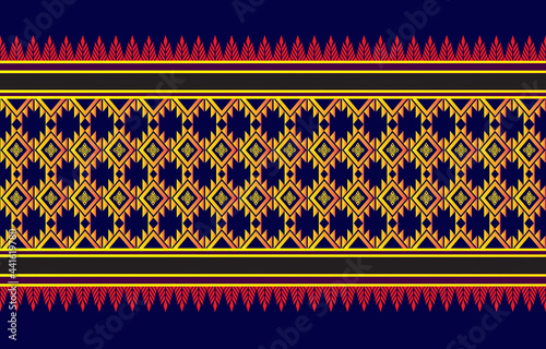 Abstract ethnic geometric pattern design for background print on fabric, carpet, wallpaper, embroidery and other textile products. Vector style weaving concept.