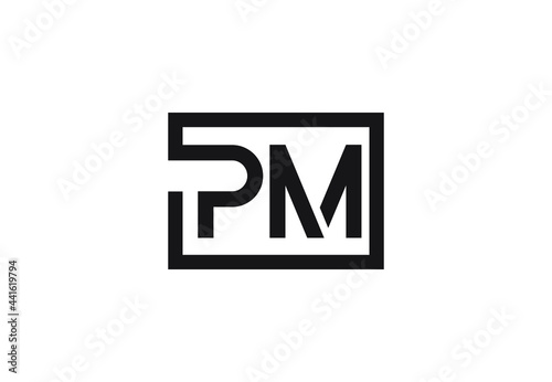 PM letter logo design