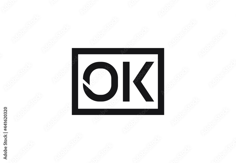 OK letter logo design OK letter logo design