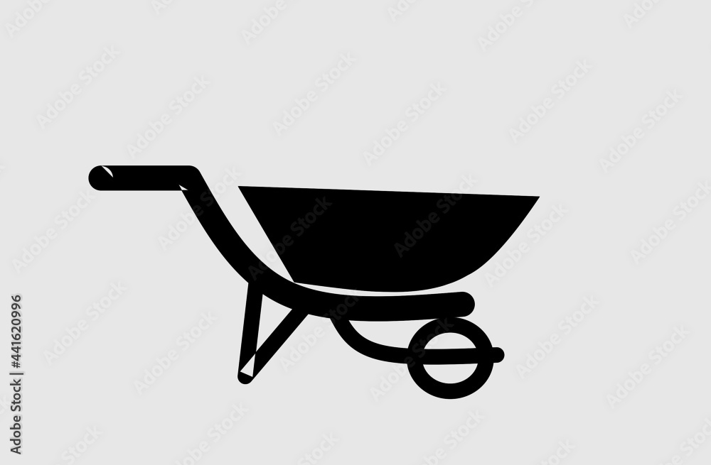 Vector stock of a wheelbarrow for transporting materials Vector stock of a wheelbarrow for transporting materials