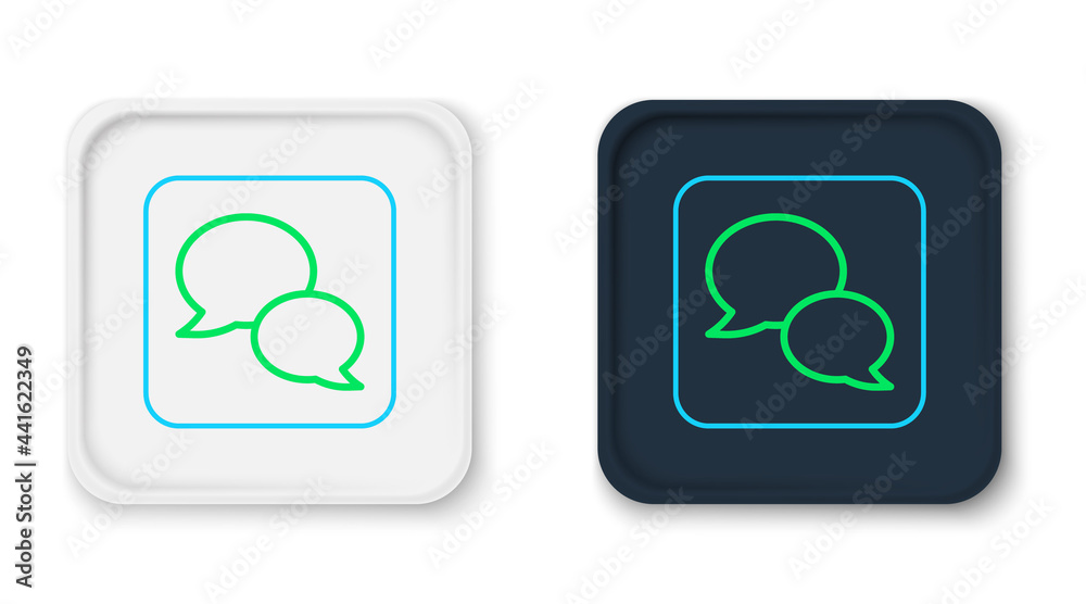 Line Speech bubble chat icon isolated on white background. Message icon. Communication or comment chat symbol. Colorful outline concept. Vector Line Speech bubble chat icon isolated on white background. Message icon. Communication or comment chat symbol. Colorful outline concept. Vector
