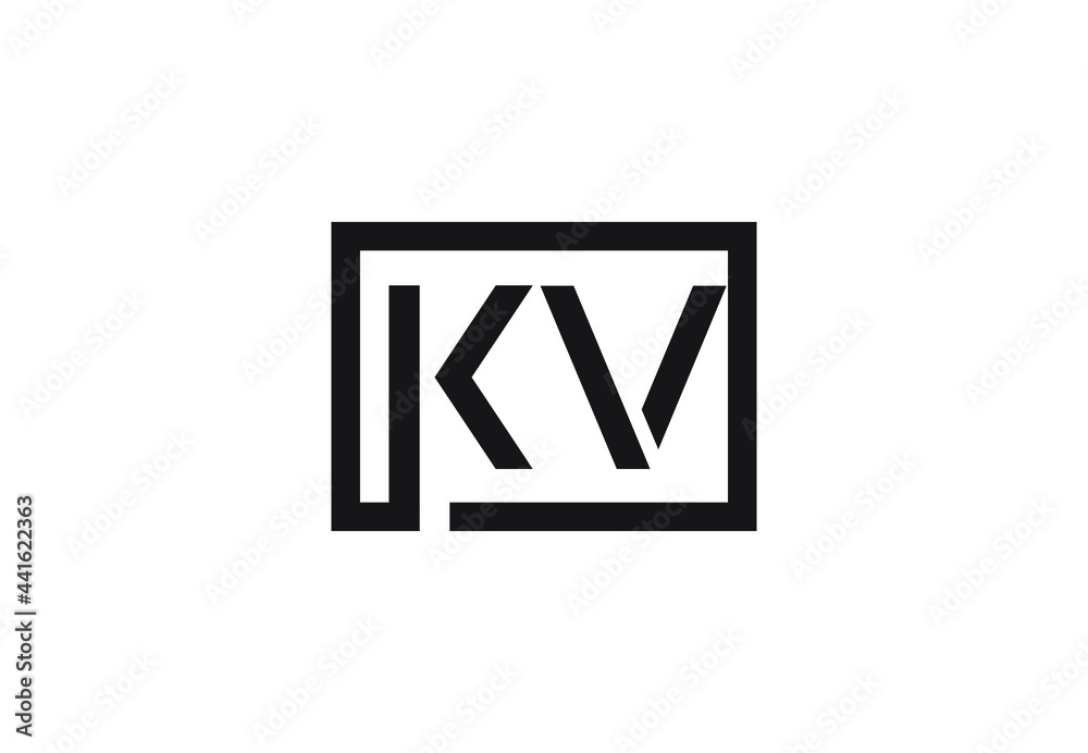 Obraz premium KV letter logo design