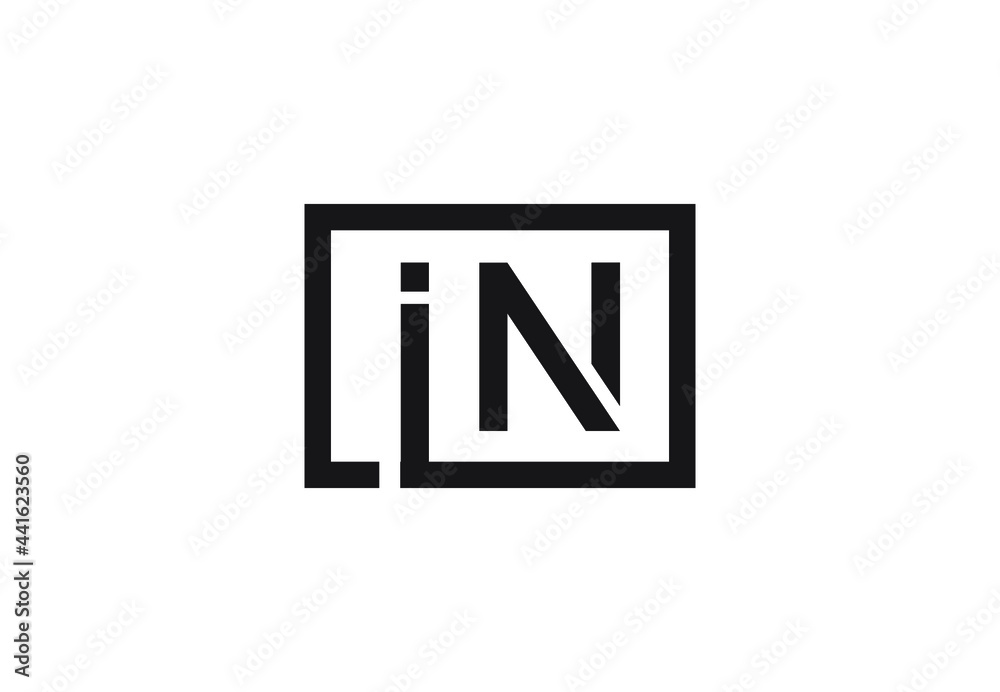 IN letter logo design IN letter logo design