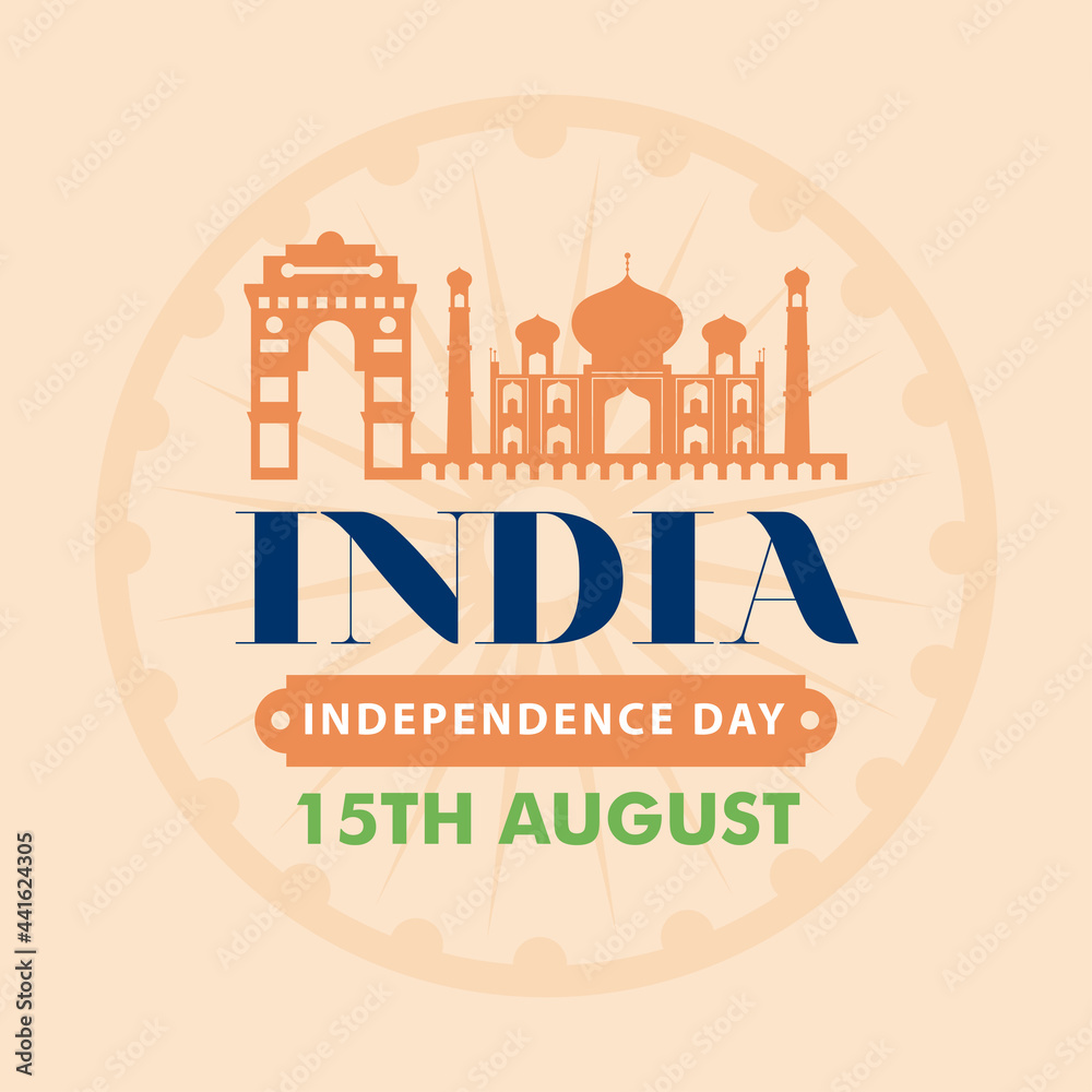 Fototapeta premium india independence day 15th august with landmarks