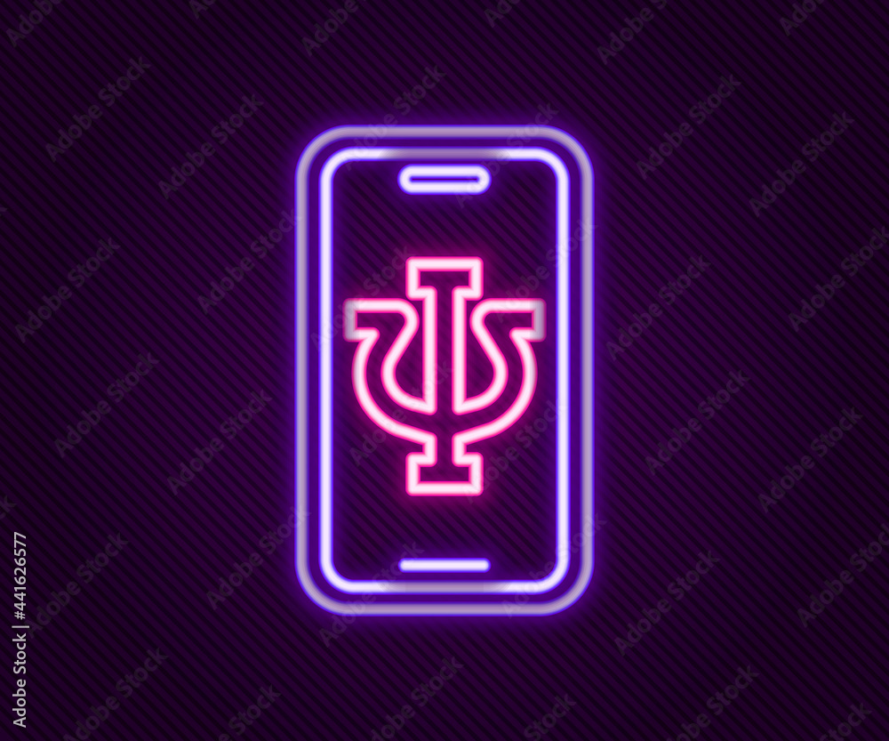 Glowing neon line Online psychological counseling distance icon isolated on black background. Psychotherapy, psychological help, psychiatrist online consulting. Colorful outline concept. Vector Glowing neon line Online psychological counseling distance icon isolated on black background. Psychotherapy, psychological help, psychiatrist online consulting. Colorful outline concept. Vector