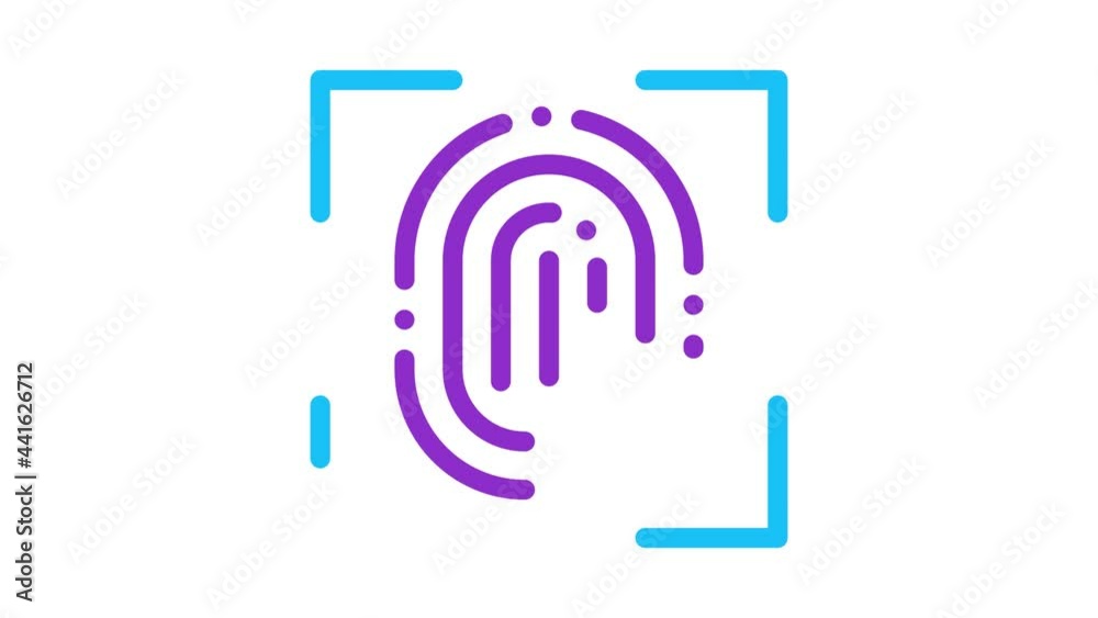 Scan Fingerprint Close-up Icon Animation. color Scan Fingerprint Close-up animated icon on white background Scan Fingerprint Close-up Icon Animation. color Scan Fingerprint Close-up animated icon on white background