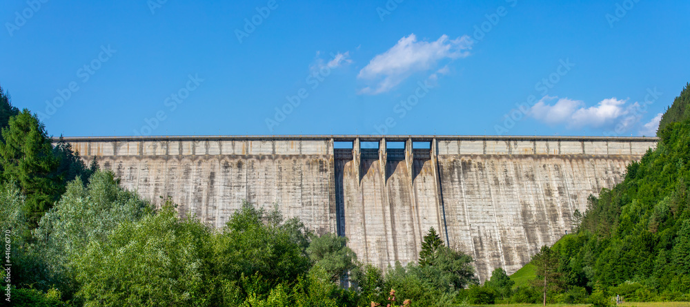 The dam of Izvorul Muntelui lake from Bicaz - Romania