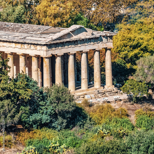 Theseion ancient Greek doric order temple, Athens Greece photo