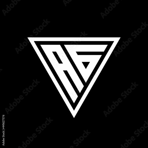 Free Download AG Logo monogram with tirangle shape isolated on black background geometric vector icon - GFXLoad