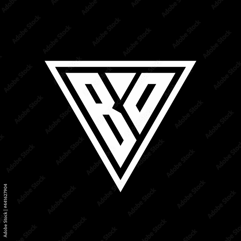 BO Logo monogram with triangle shape designs template BO Logo monogram with triangle shape designs template