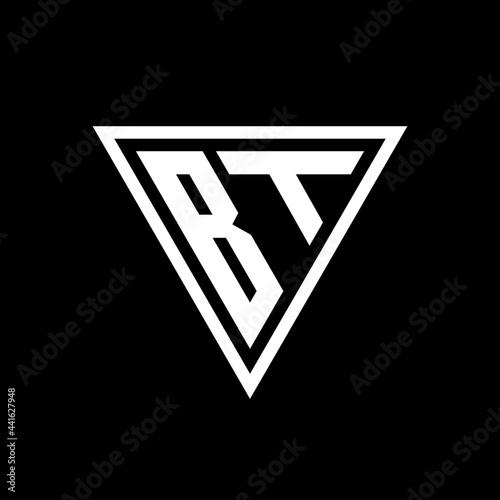 Free Download BT Logo monogram with triangle shape designs template - GFXLoad