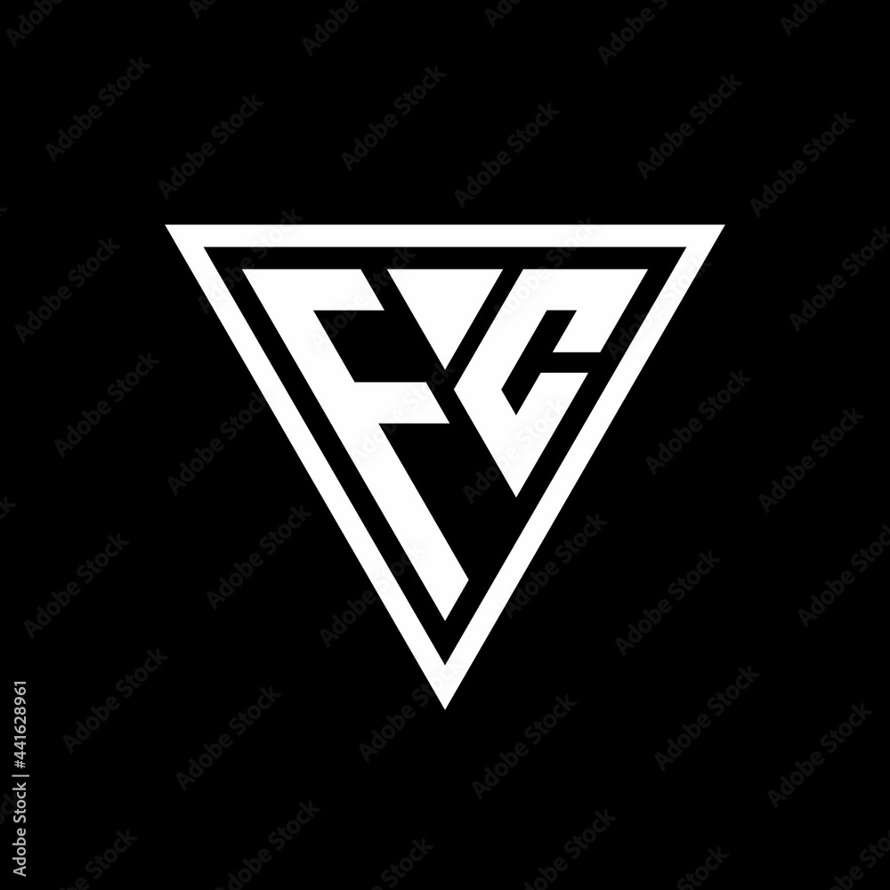 FC Logo monogram with triangle shape designs template FC Logo monogram with triangle shape designs template