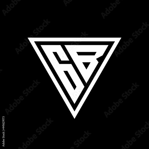 Free Download GB Logo monogram with triangle shape designs template - GFXLoad
