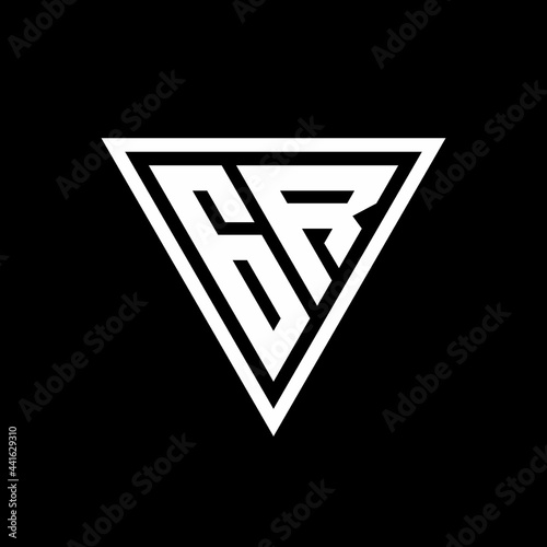 Free Download GR Logo monogram with triangle shape designs template - GFXLoad