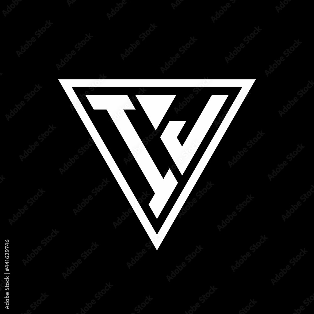 IJ Logo monogram with triangle shape designs template IJ Logo monogram with triangle shape designs template