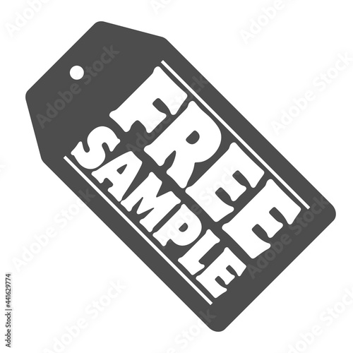 label with text FREE SAMPLE vector illustration
