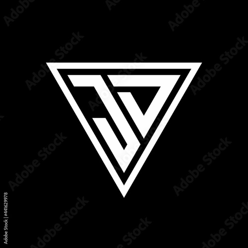 Free Download JD Logo monogram with triangle shape designs template - GFXLoad