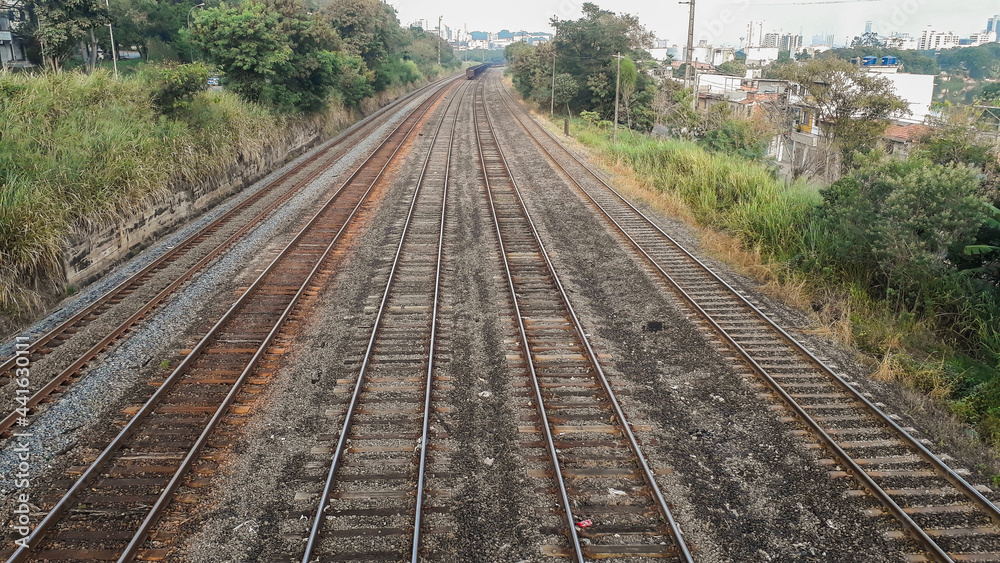 empty train tracks, railway, railroad empty train tracks, railway, railroad