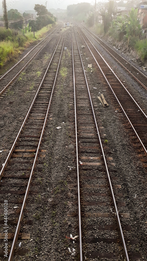 empty train tracks, railway, railroad