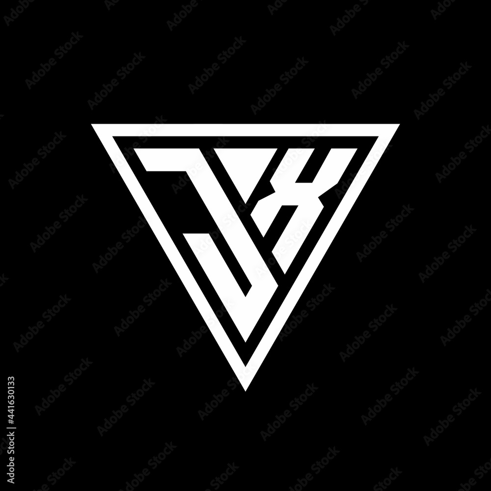 JX Logo monogram with triangle shape designs template JX Logo monogram with triangle shape designs template