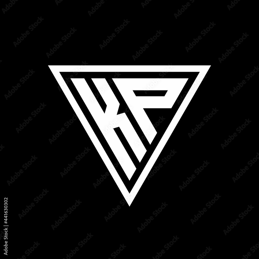 KP Logo monogram with triangle shape designs template - obrazy, fototapety, plakaty 