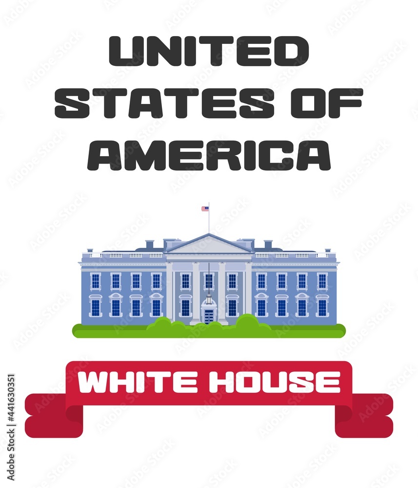 white house of the president america with ribbon white house of the president america with ribbon