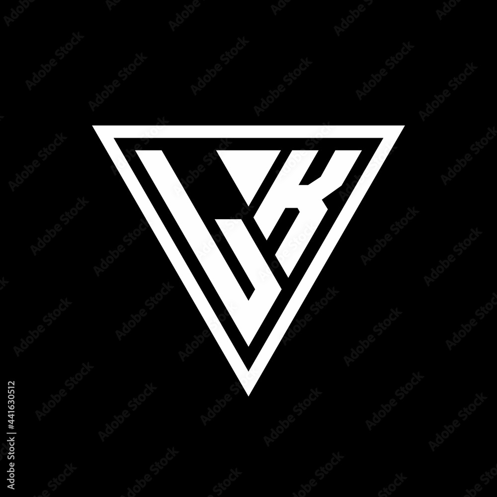 LK Logo monogram with triangle shape designs template LK Logo monogram with triangle shape designs template