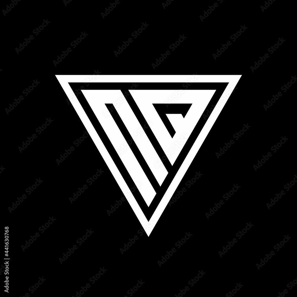 NQ Logo monogram with triangle shape designs template NQ Logo monogram with triangle shape designs template