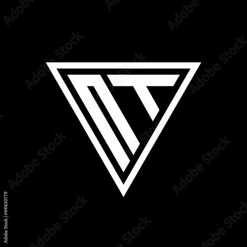 NT Logo monogram with triangle shape designs template photo