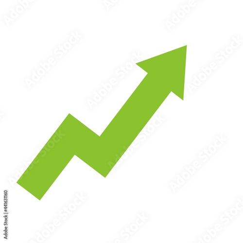 Growth chart, green arrow up