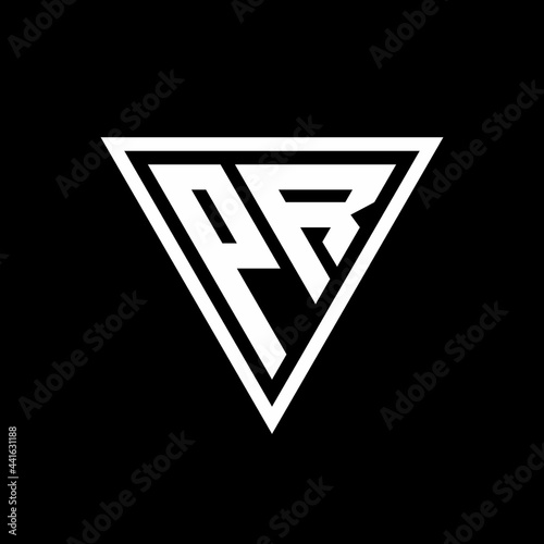 Free Download PR Logo monogram with triangle shape designs template - GFXLoad