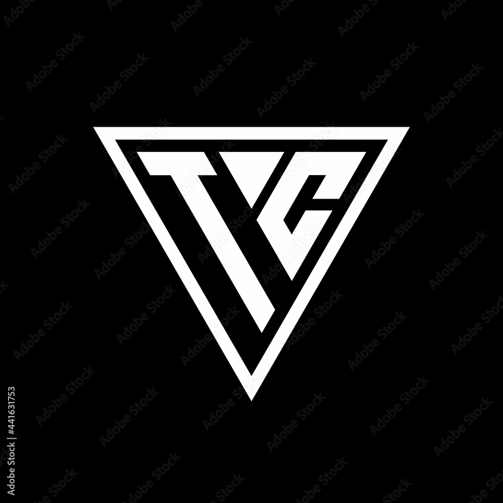 TC Logo monogram with triangle shape designs template TC Logo monogram with triangle shape designs template