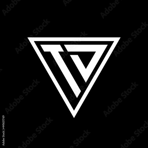 TD Logo monogram with triangle shape designs template