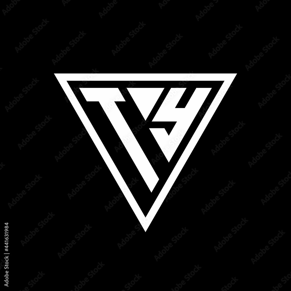 TY Logo monogram with triangle shape designs template TY Logo monogram with triangle shape designs template