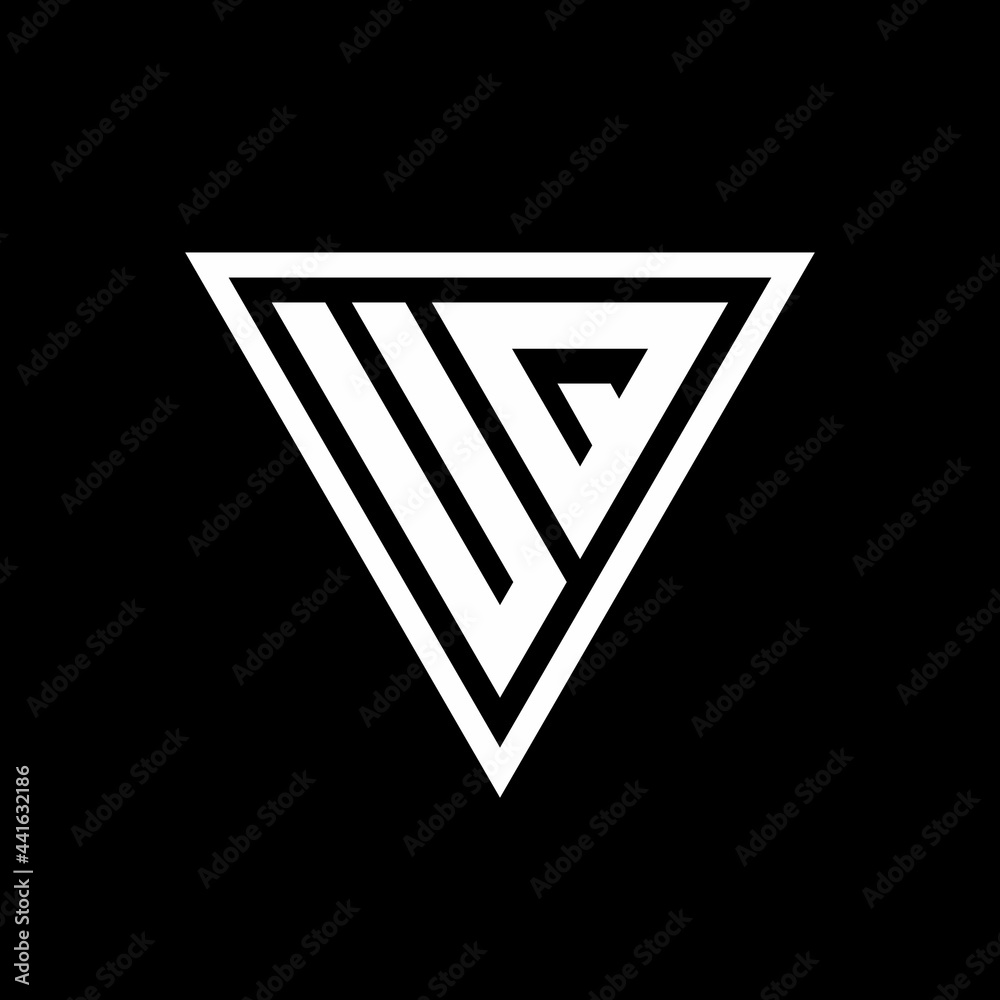 UQ Logo monogram with triangle shape designs template UQ Logo monogram with triangle shape designs template