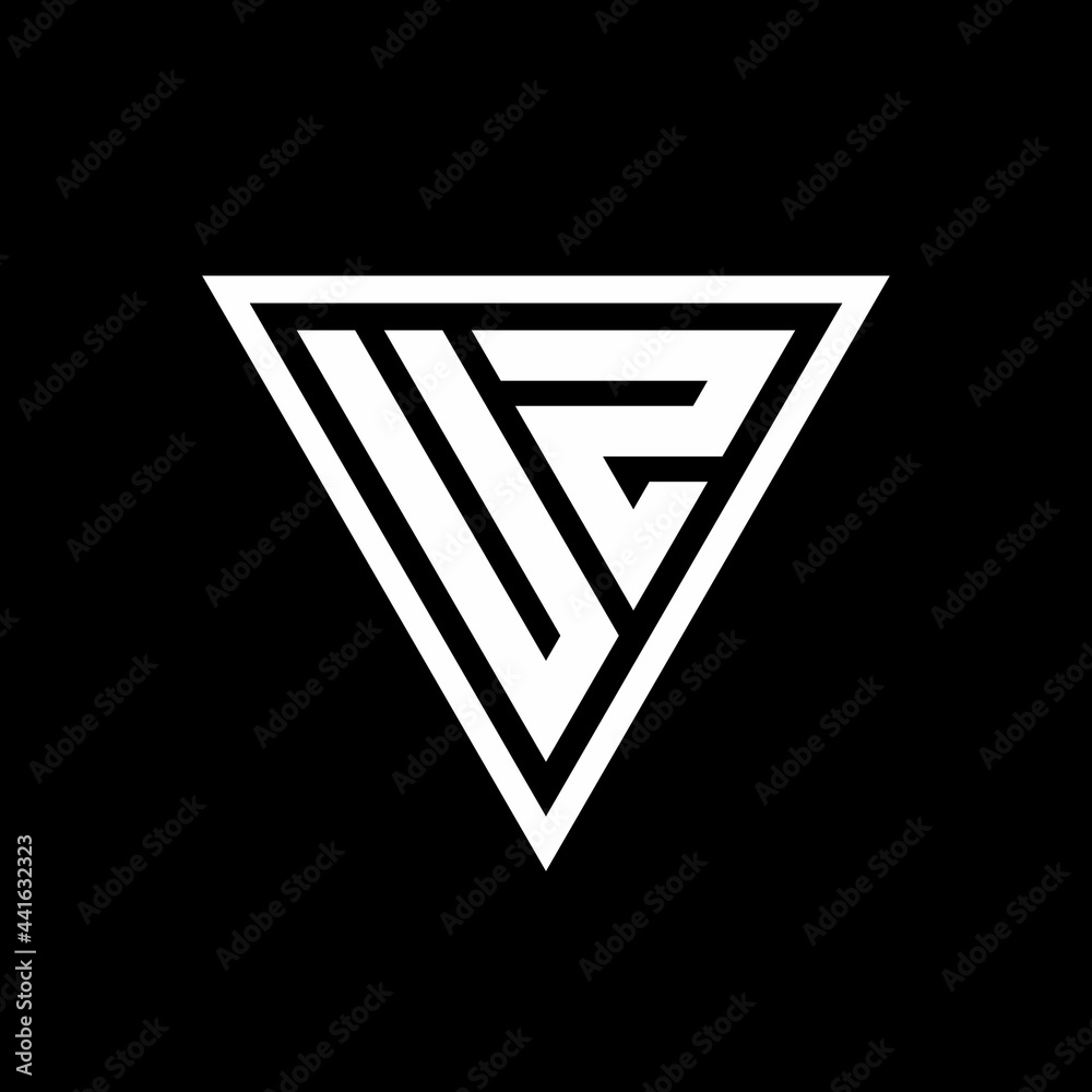 UZ Logo monogram with triangle shape designs template UZ Logo monogram with triangle shape designs template