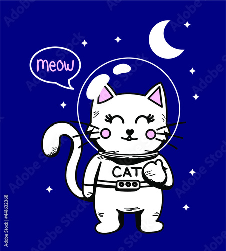 GATO ASTRONAUTA EN LA LUNA