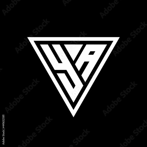 YA Logo monogram with triangle shape designs template