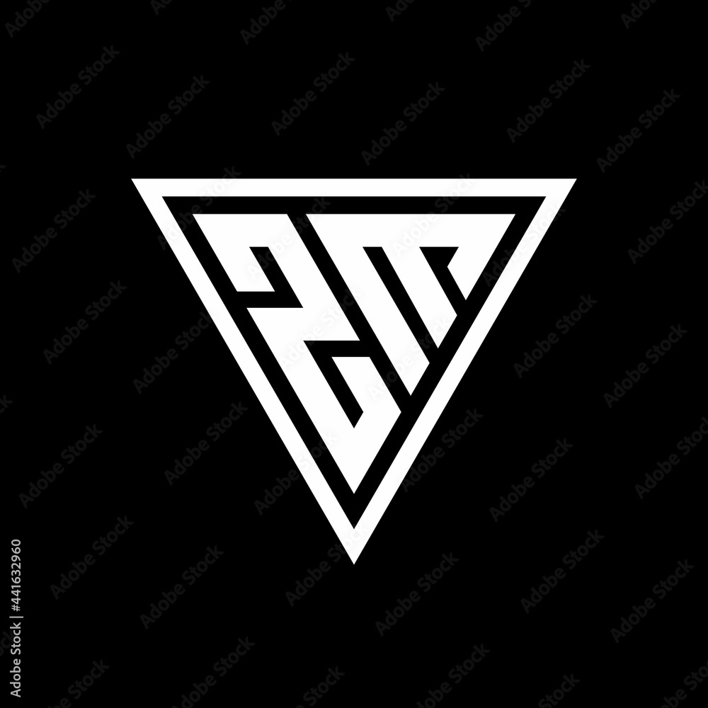 ZM Logo monogram with triangle shape designs template ZM Logo monogram with triangle shape designs template