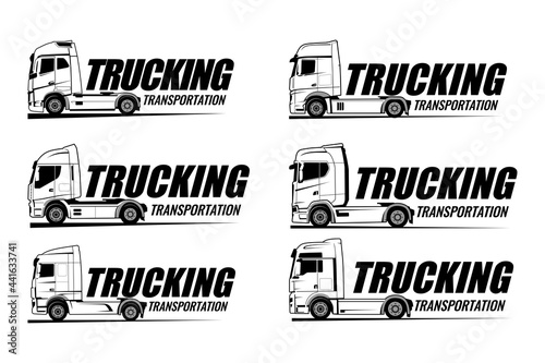 trucking logo brand design vector