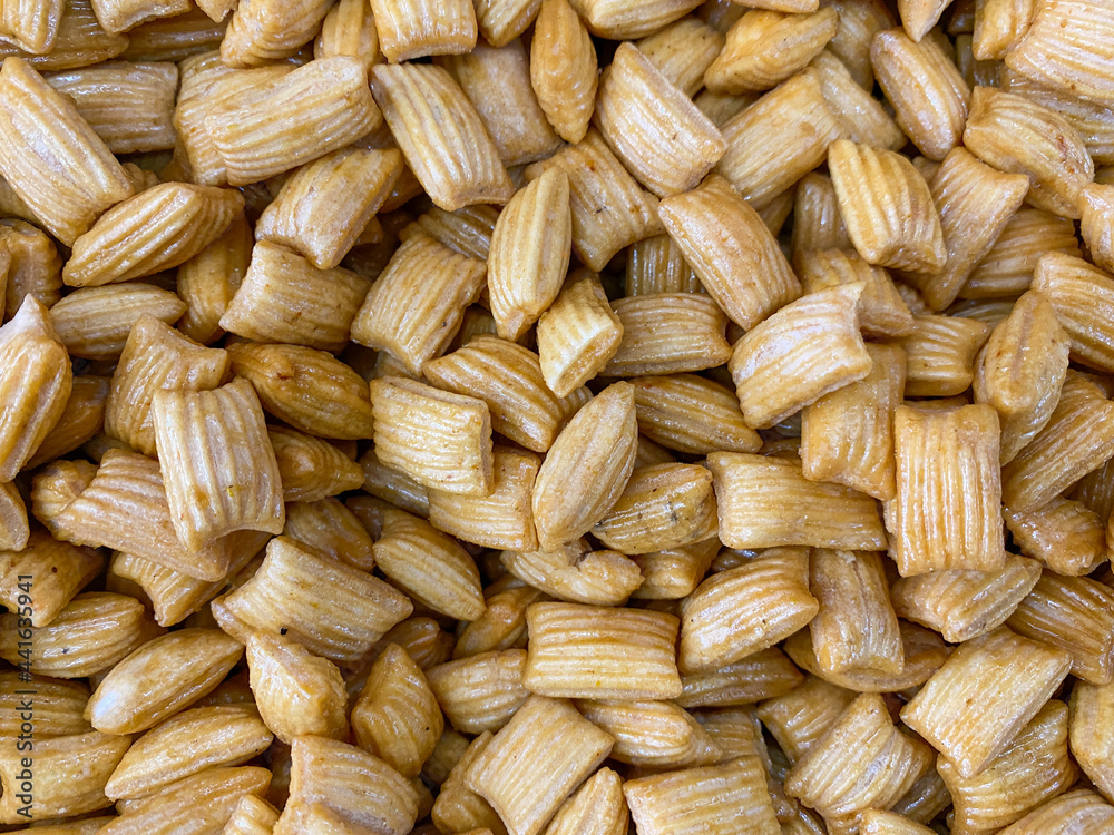 Abstract background of snacks (pastry) in the shape of flat squares. Abstract background of snacks (pastry) in the shape of flat squares.