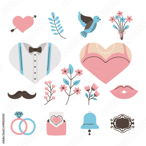 Wedding icon group