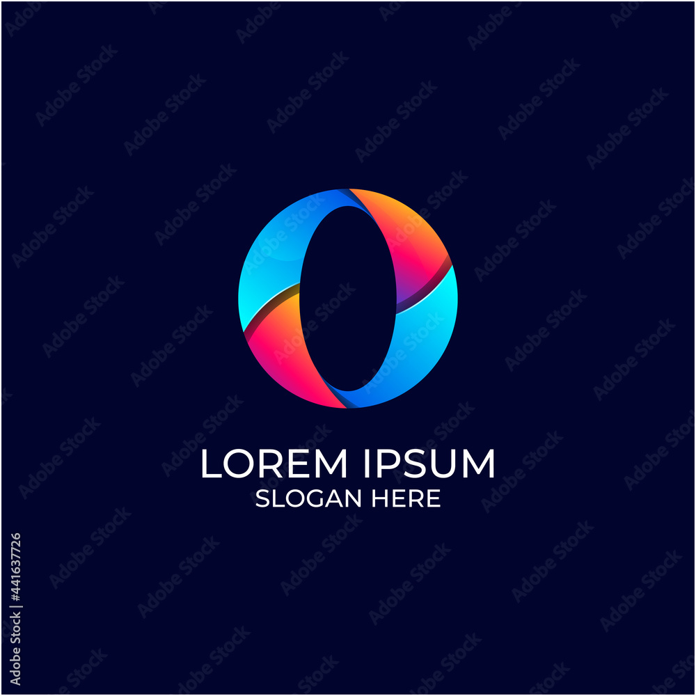 Unique logo with initial letter O and colorful gradient blend makes it look modern Unique logo with initial letter O and colorful gradient blend makes it look modern