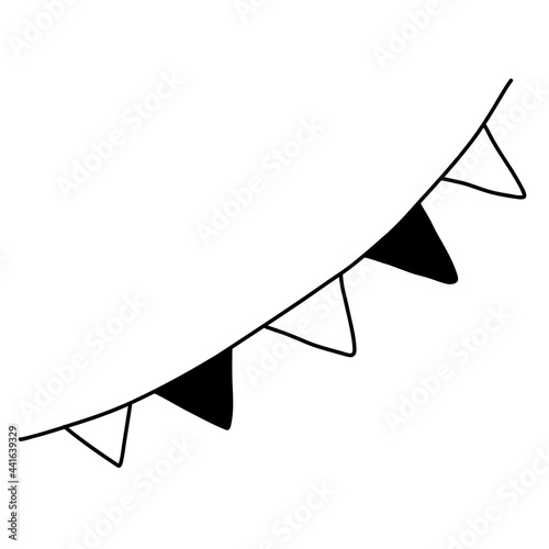 Hand drawn doodle of garland. Vector illustration