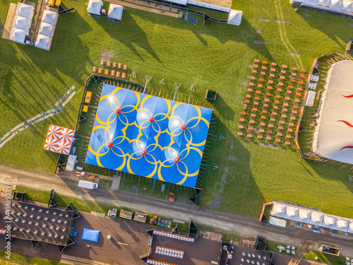 Photography Aerial detail of festival site