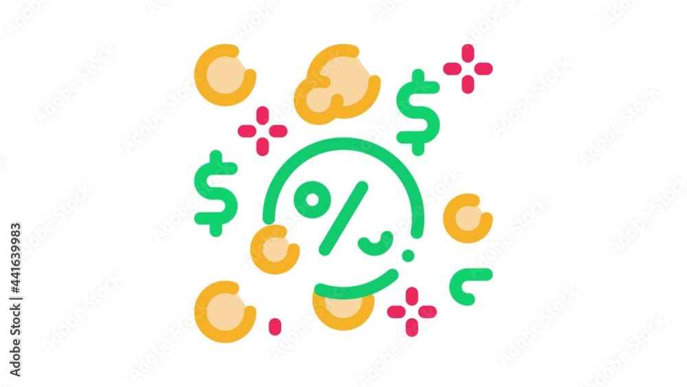 Interest-Free Loans Icon Animation. color Interest-Free Loans animated icon on white background