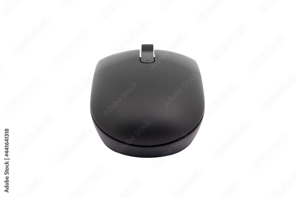 Black wireless mouse isolated on white background Black wireless mouse isolated on white background