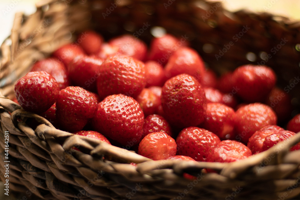 strawberries in a basket strawberries in a basket