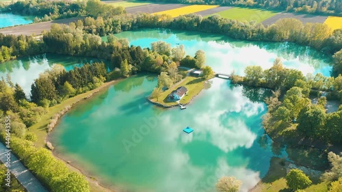 House on the blue lake.  photo