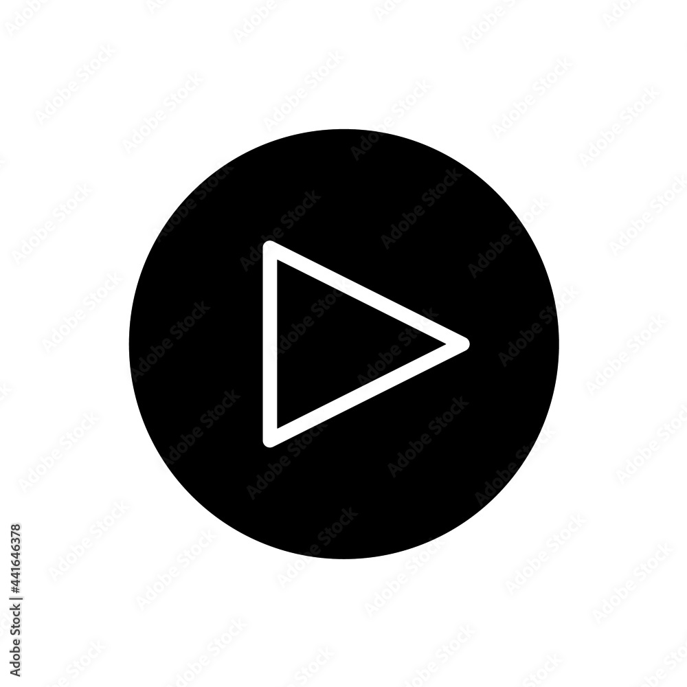 Play button icon with rounded style Play button icon with rounded style